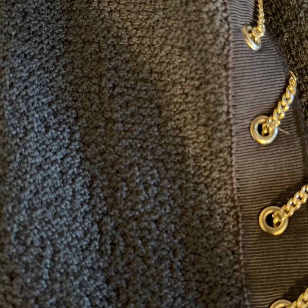 Gorgeous St John Knit jacket with chain detail in slate (gray)  size 10 - Picture 8 of 8